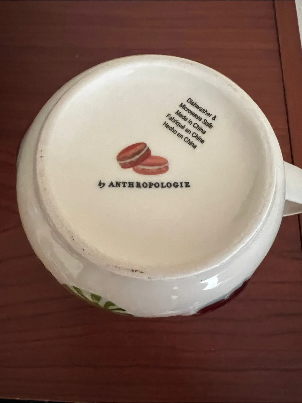 Anthropologie Holifaye Stoneware Monogram Mug Initial E Holiday Motif